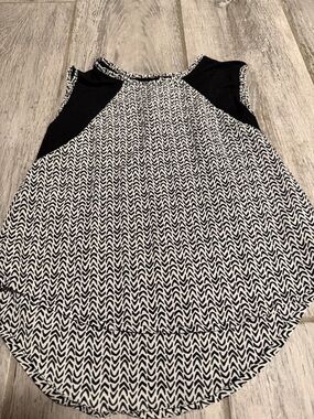 Pippa & Julie Sleeveless Black & White Patterned Girls Top 5